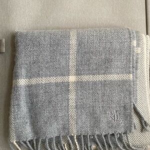 Ralph Lauren Light Blue Plaid Scarf